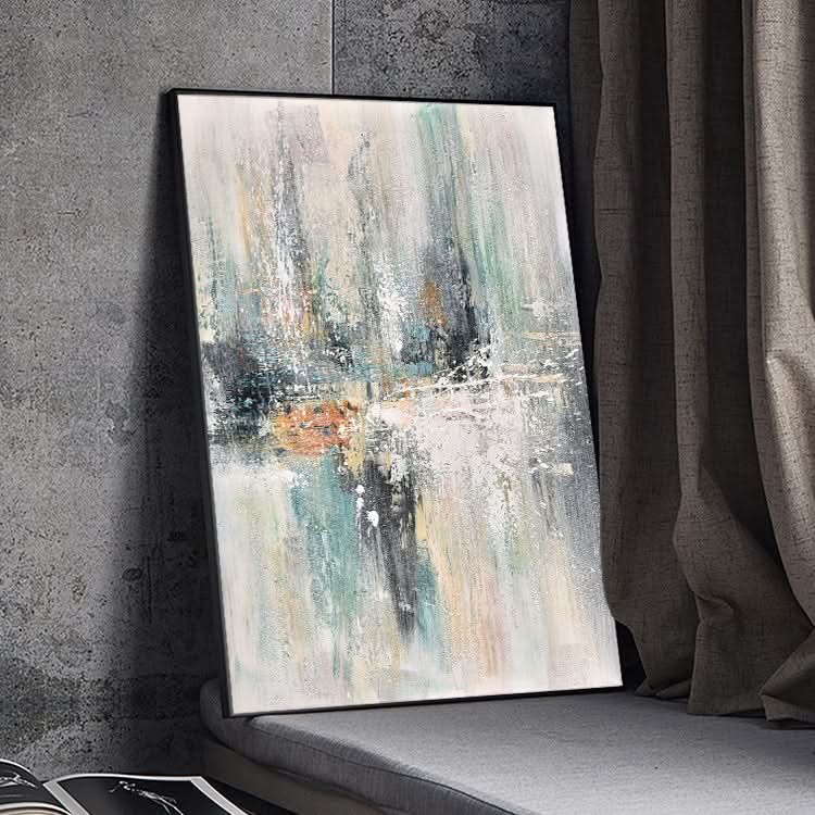 Messy Space - Handgemachtes modernes abstraktes Ölgemälde auf Leinwand 