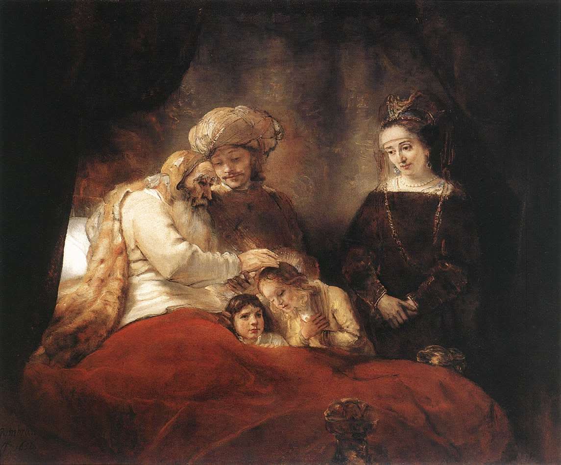 Rembrandt: Jakob segnet die Kinder Josefs